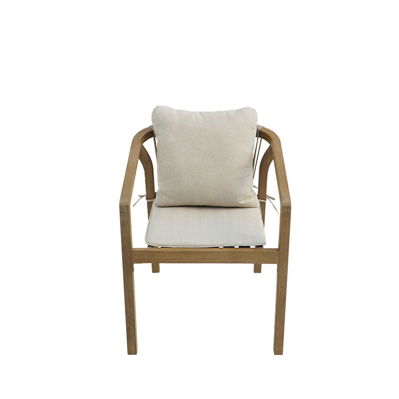 Фотьойл Malibu  акациево дърво-плат в естествено бежов цвят 58x63x74см