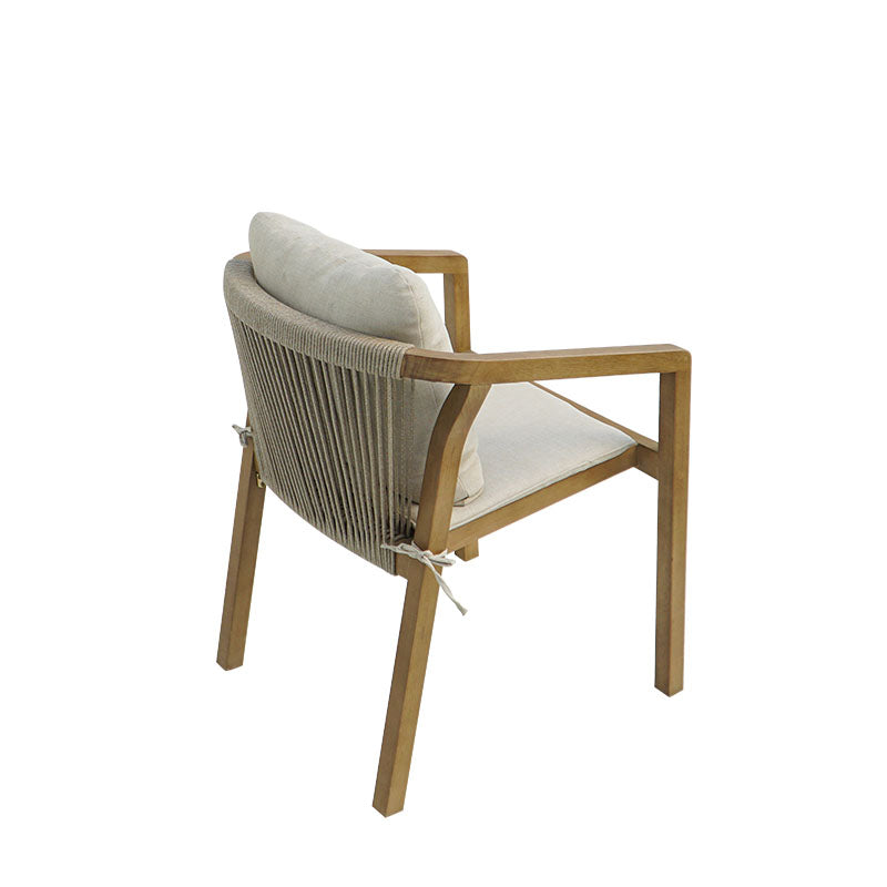 Фотьойл Malibu  акациево дърво-плат в естествено бежов цвят 58x63x74см