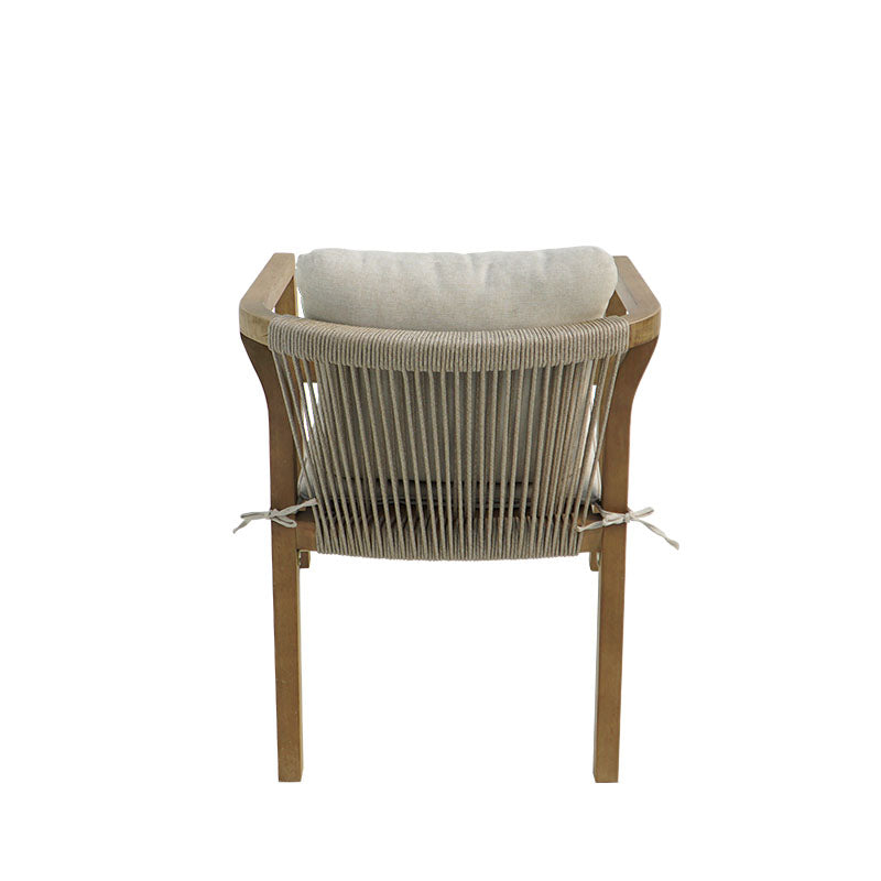 Фотьойл Malibu  акациево дърво-плат в естествено бежов цвят 58x63x74см