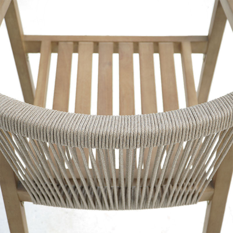 Фотьойл Malibu  акациево дърво-плат в естествено бежов цвят 58x63x74см