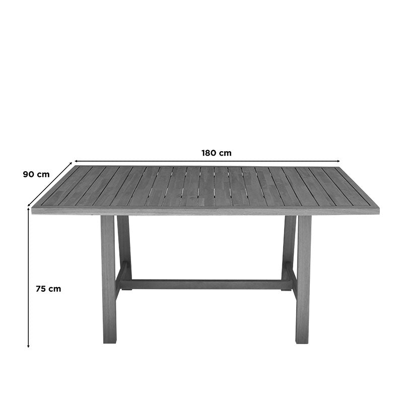 Маса Malibu акациево дърво в естествен цвят 180x90x75см