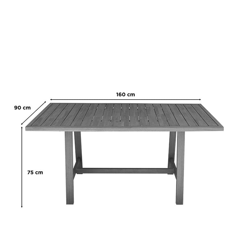 Маса Malibu акациево дърво в естествен цвят 160x90x75см