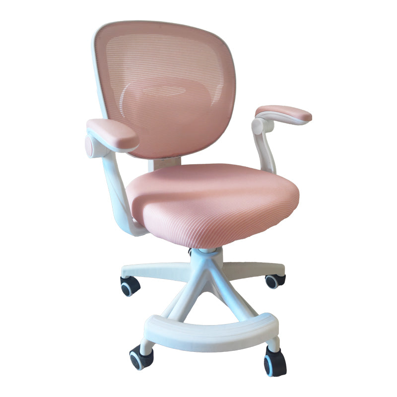 Детски офис стол bernu d, мрежеста материя в розов нюанс 47x56x80-90см