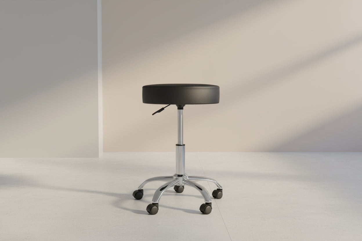 Oфис стол на колелца Tebere pu в черен цвят 35x35x45-57 см