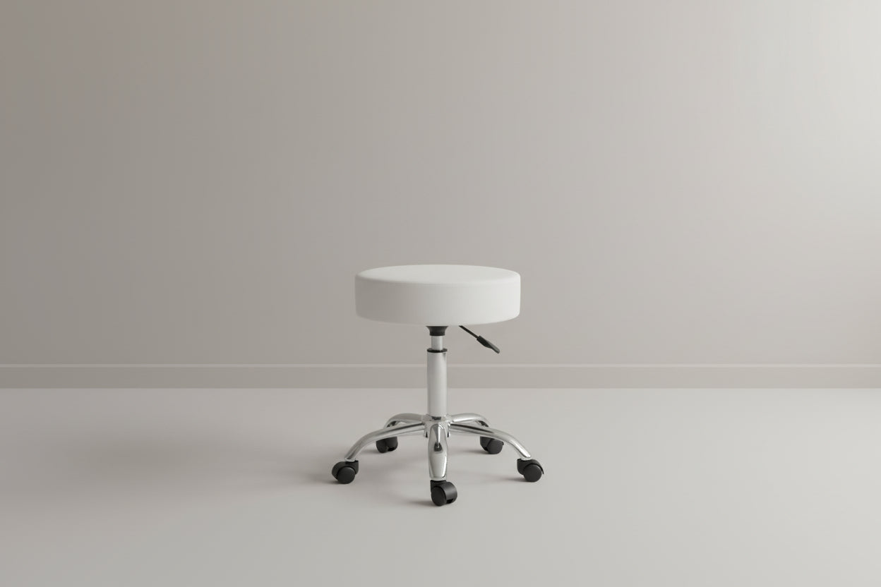 Oфис стол на колелца Tebere pu в бяло 35x35x45-57 см