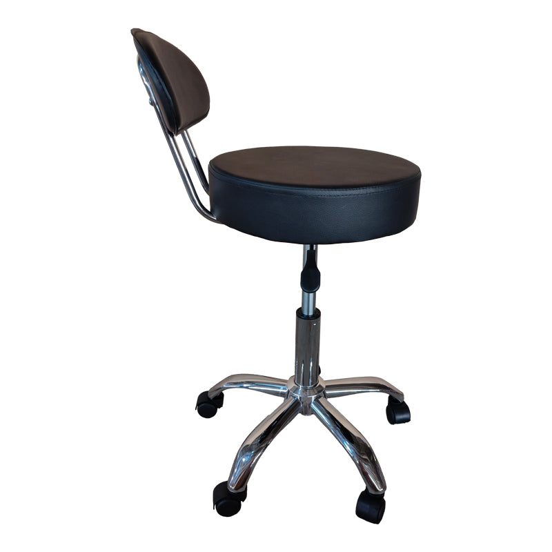 Офис стол на колелца с облегалка Tebere pu в черен цвят 35x35x65-77см