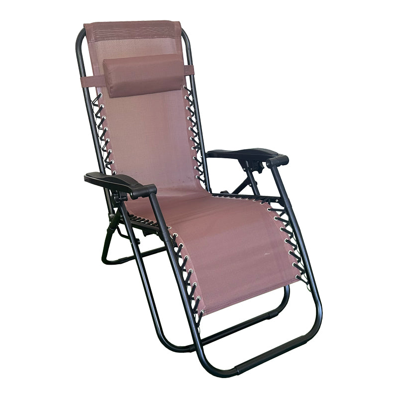 Сгъваем фотьойл Мirka  текстил/метал в кафяво-черен цвят 65x165x110 см