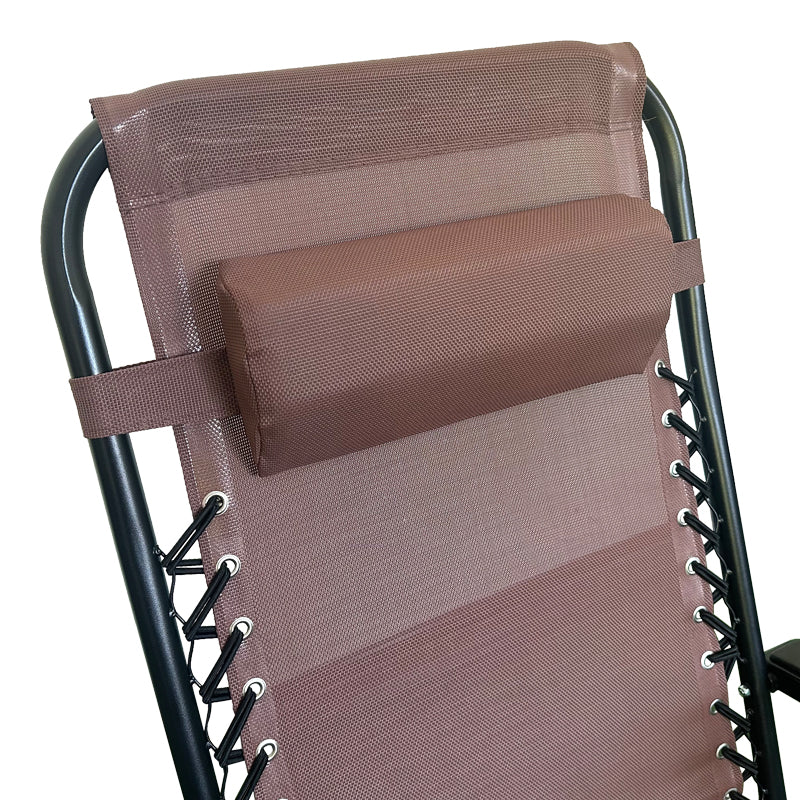 Сгъваем фотьойл Мirka  текстил/метал в кафяво-черен цвят 65x165x110 см