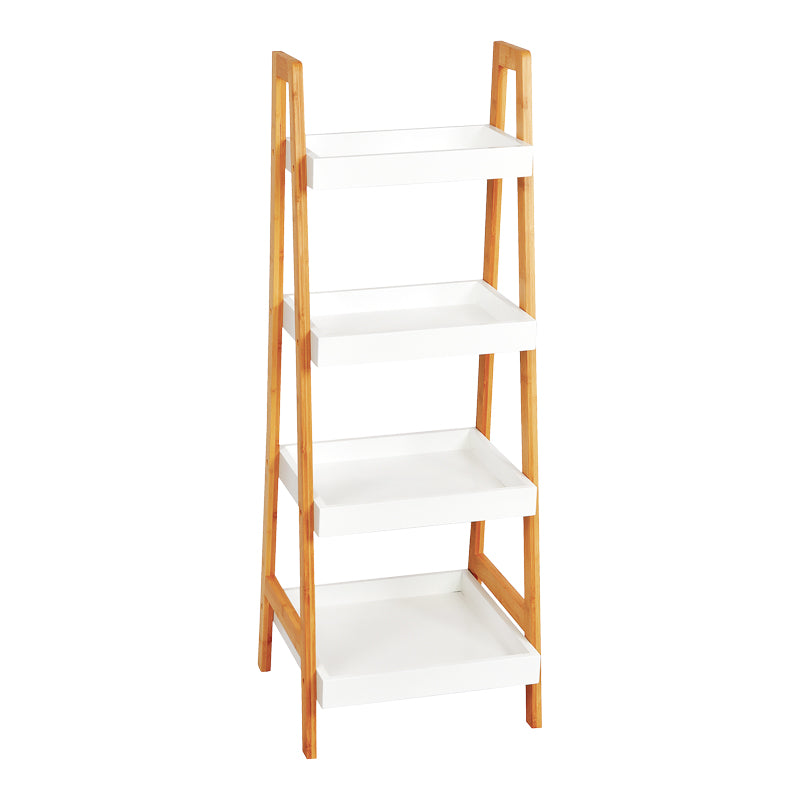 Подов рафт Leby бамбук-mdf в бяло-естествен цвят 35x34x98см