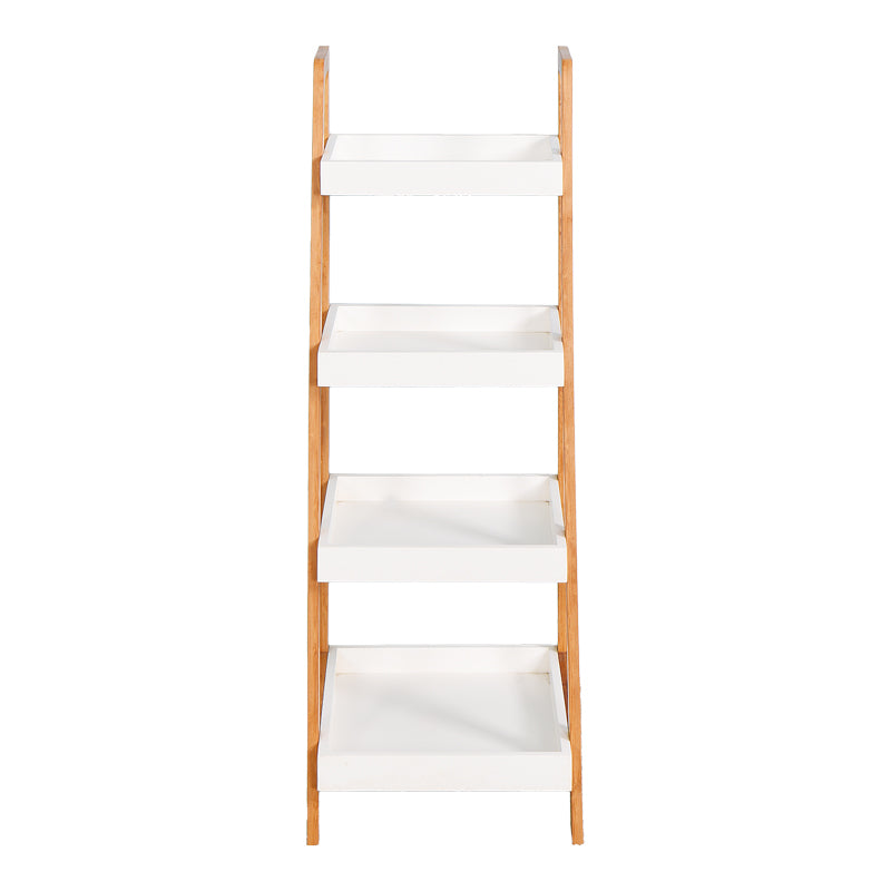 Подов рафт Leby бамбук-mdf в бяло-естествен цвят 35x34x98см