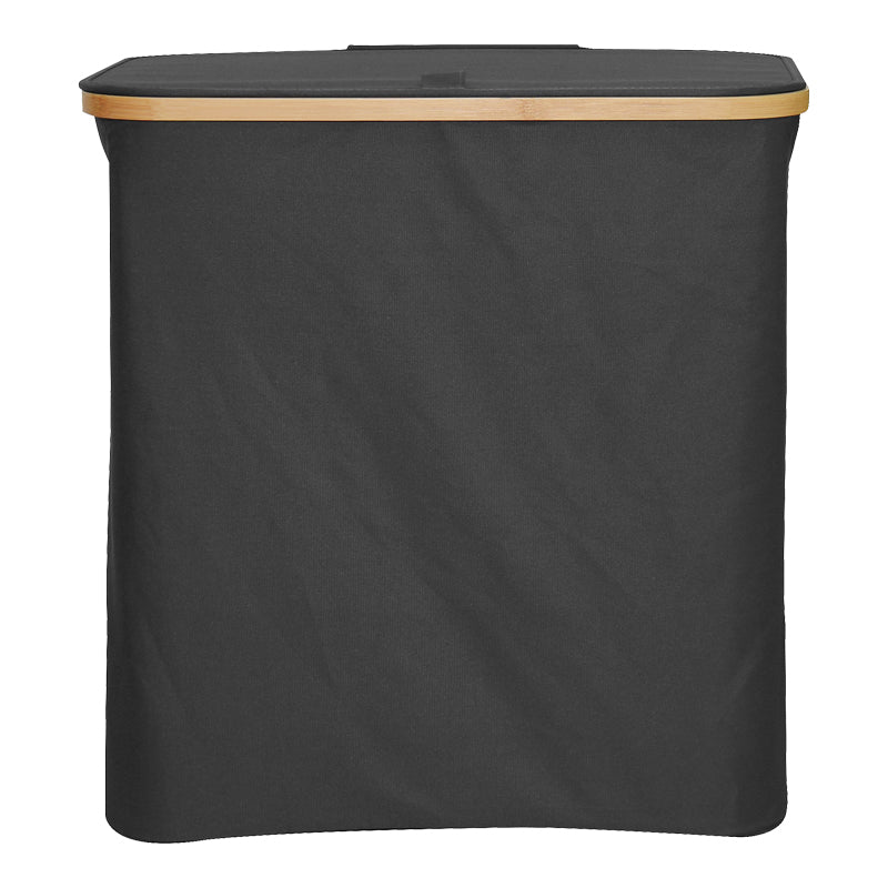Кош за пране Lodge от бамбук - плат в сив цвят 54x33x60см