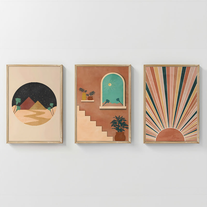 Стенно изкуство в рамка Venven триптих с дигитален печат 33x1.5x48см