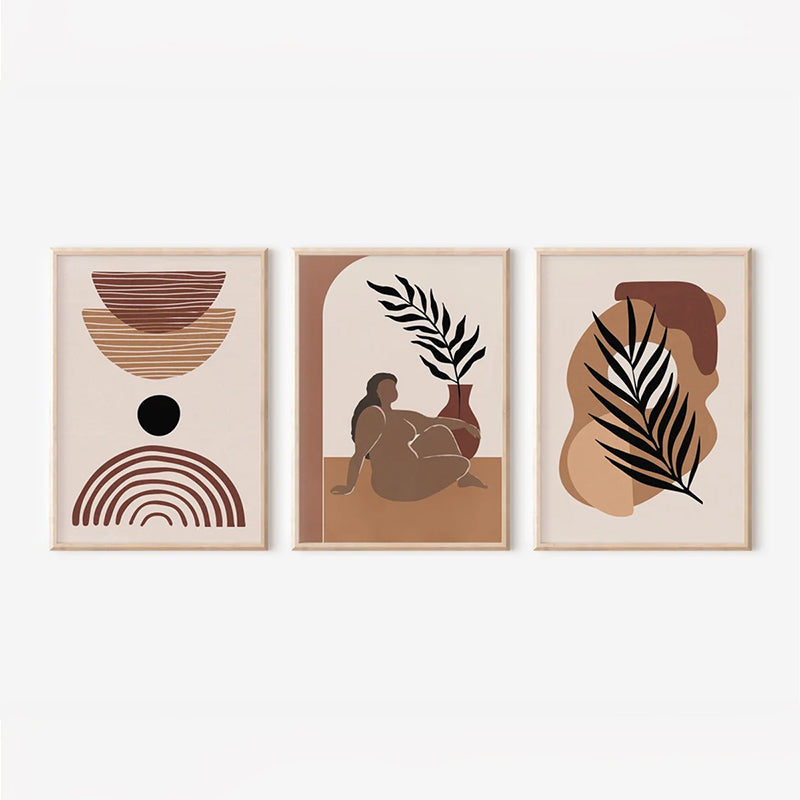 Стенно изкуство в рамка Fanzia триптих с дигитален печат 33x1.5x48см