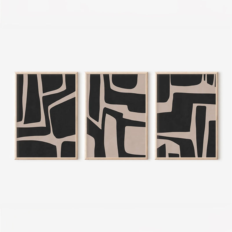 Стенно изкуство в рамка Jelenta триптих с дигитален печат 33x1.5x48см