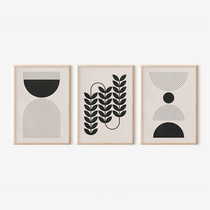 Стенно изкуство в рамка Vanta триптих с дигитален печат 33x1.5x48см