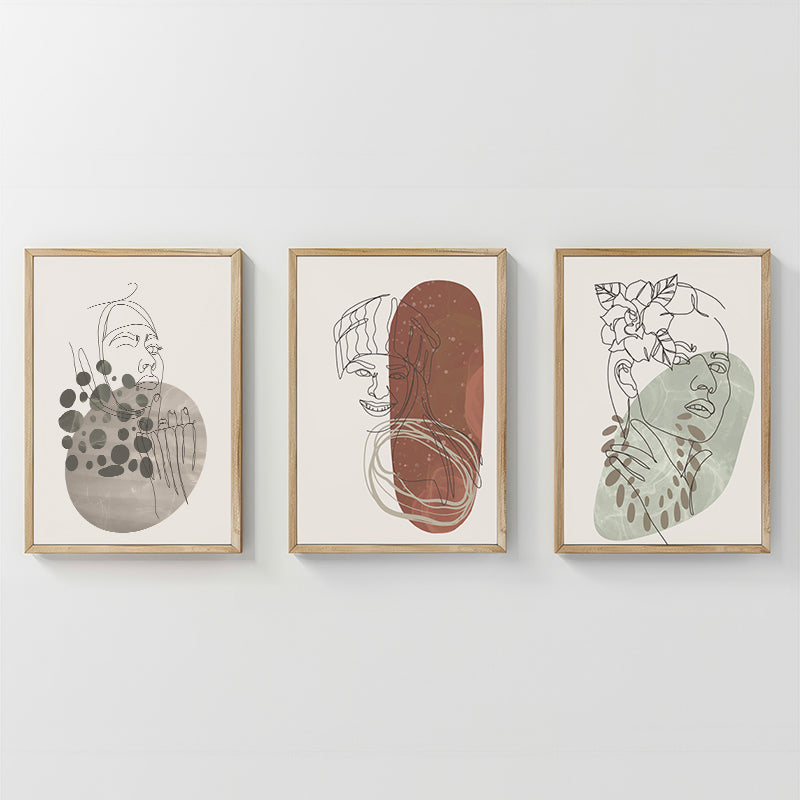 Стенно изкуство в рамка Aelra триптих с дигитален печат 33x1.5x48см