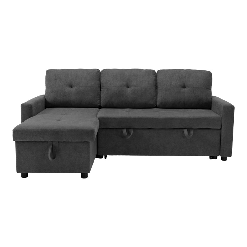 Ъглов диван  Napora с функция сън и ракла антрацит 214x83/138x90см