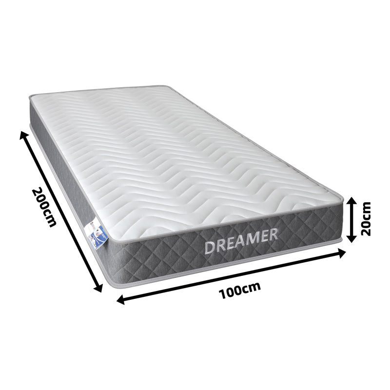 Двулицев компресиран матрак dreamer с пружини 20 см 100x200 см