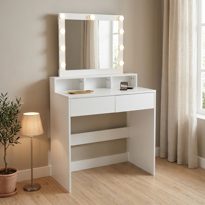 Тоалетка VIRNA с led бяла 80x40x145см