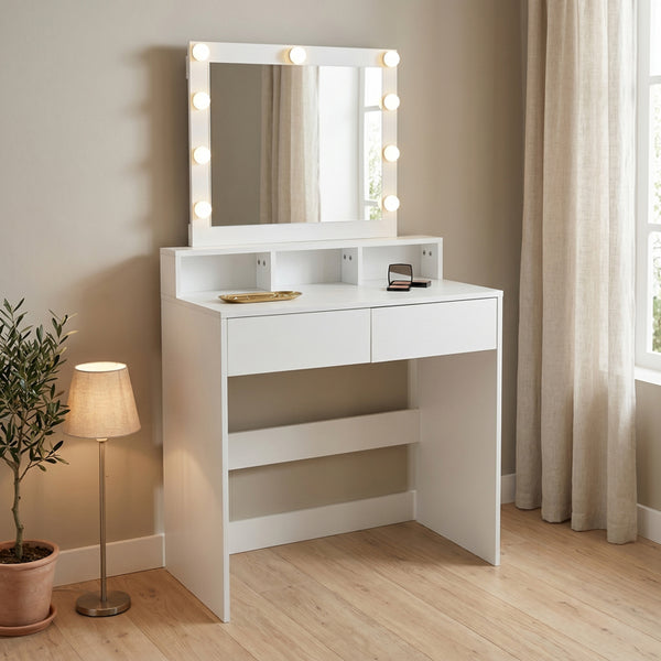 Тоалетка VIRNA с led бяла 80x40x145см