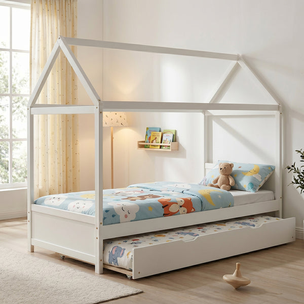 Детски легла DREAMHOUSE montessori бор бяло 90x190 см