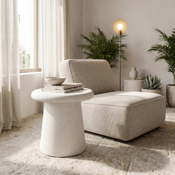 Странична маса HERONA mdf бяла d47x48см