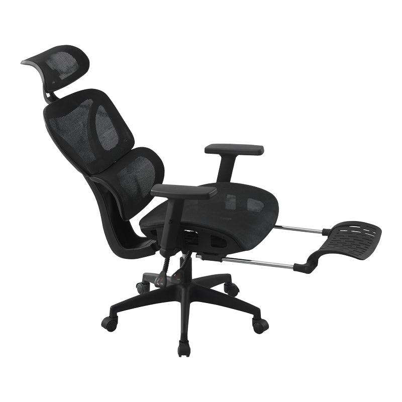 Мениджърски офис стол CORUS с поставка за крака  черен 62x69x125-135см