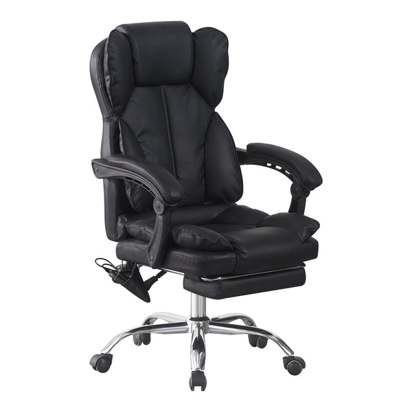 Директорски офис стол EKSE с поставка за крака и масаж  pu черен 64.5x75x109-119см