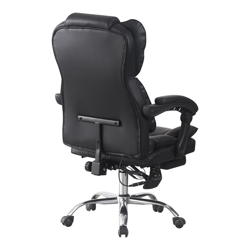 Директорски офис стол EKSE с поставка за крака и масаж  pu черен 64.5x75x109-119см