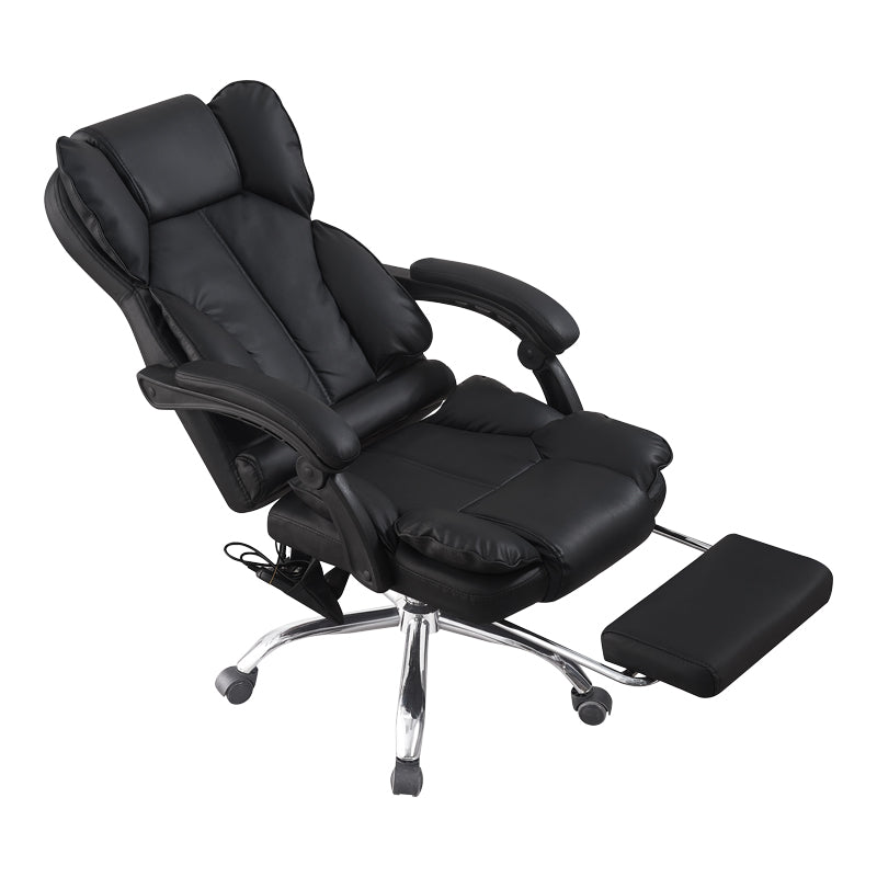 Директорски офис стол EKSE с поставка за крака и масаж  pu черен 64.5x75x109-119см