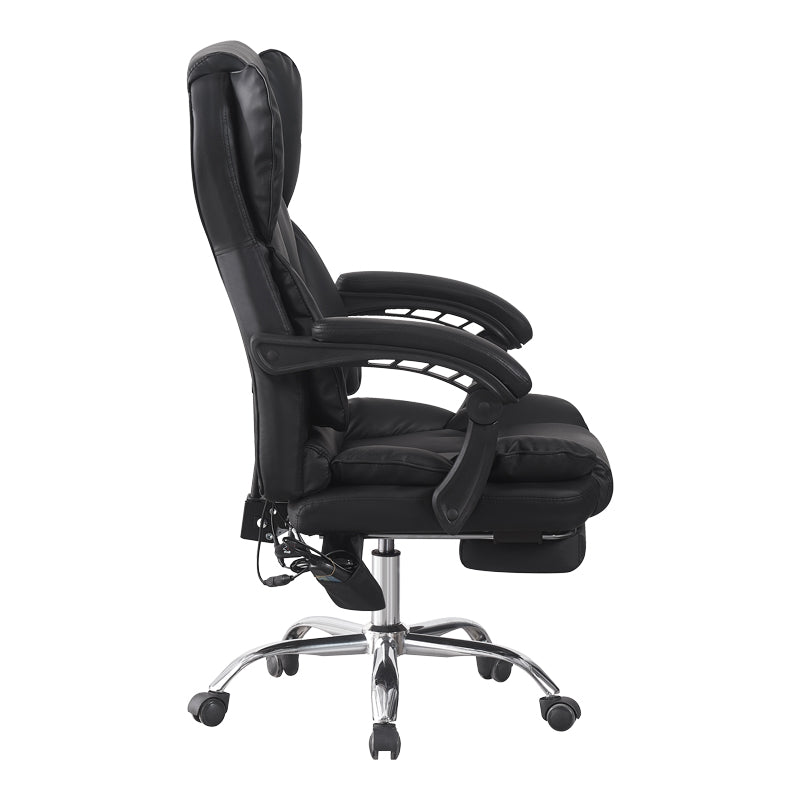 Директорски офис стол EKSE с поставка за крака и масаж  pu черен 64.5x75x109-119см