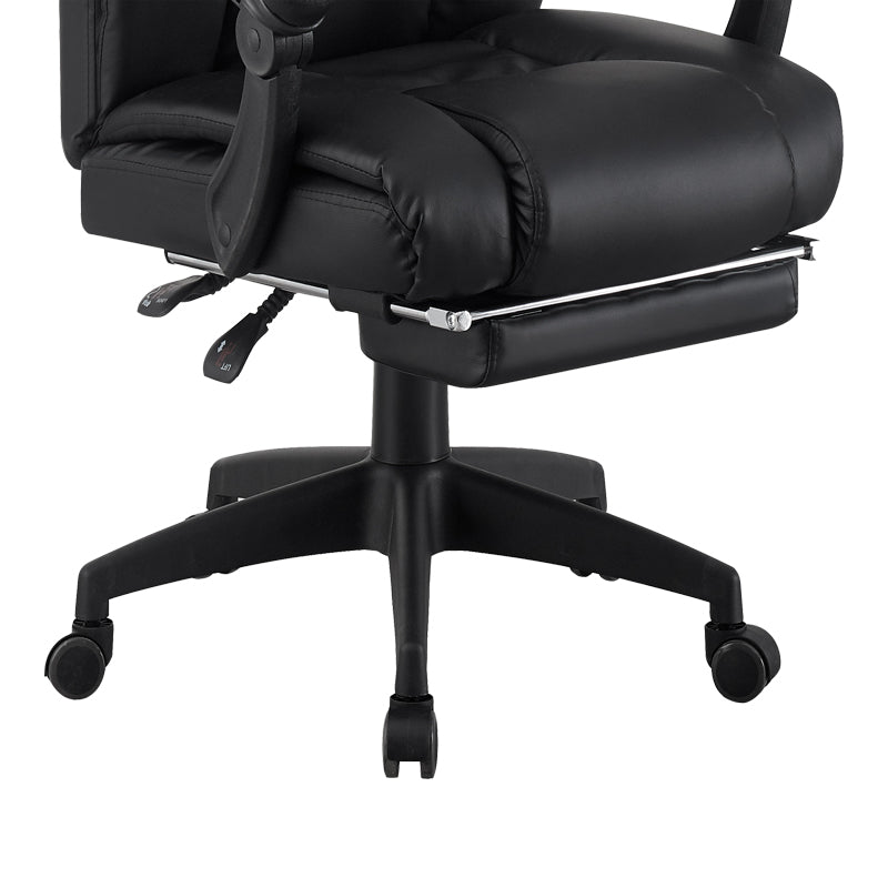 Директорски офис стол GARNUT  с поставка за крака  pu черен 69x75x116-126см