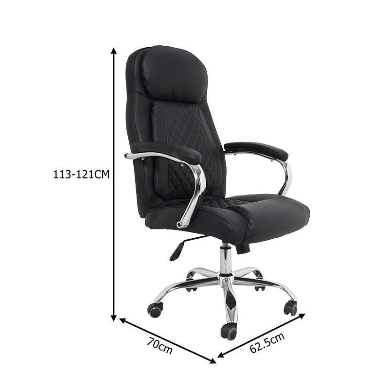Офис стол за мениджъри STOLDI  pu черен 62.5x70x113-121см