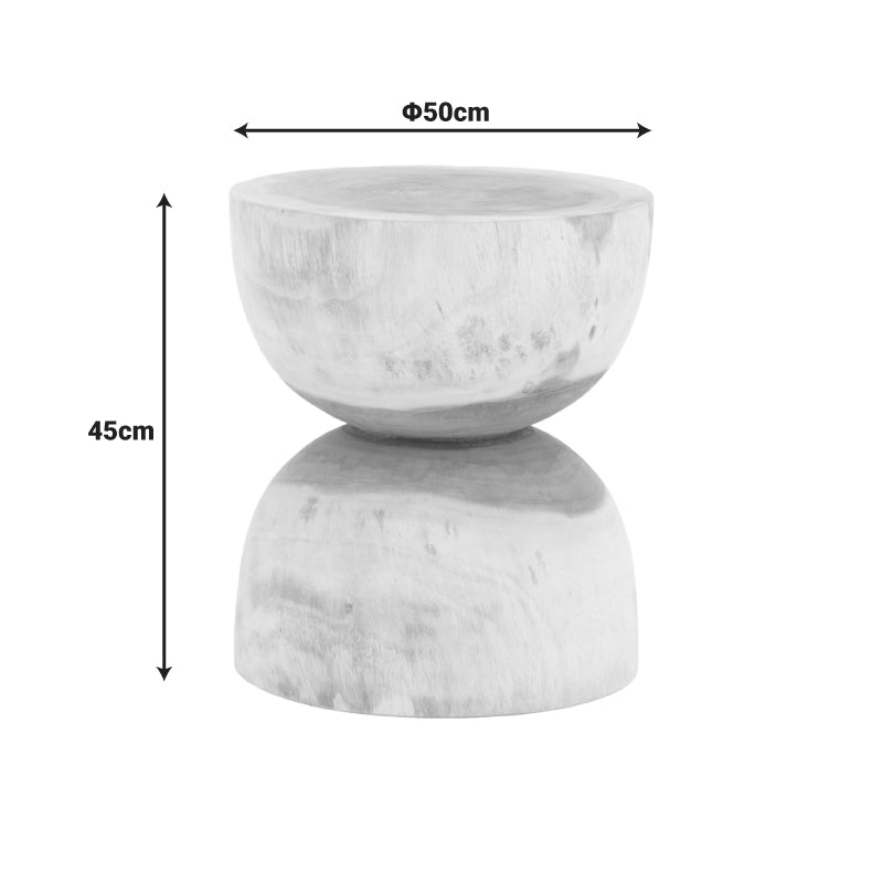 Табуретка HOURGLASS дърво suar, орех, диаметър 40x45 см