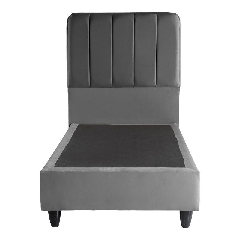Единично легло LUNDA антрацит кадифе 90x200см