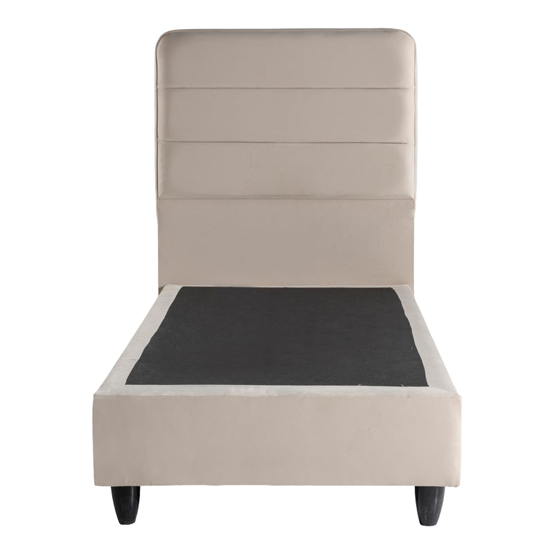 Единично легло LINTEDA кремаво кадифе 90x200см