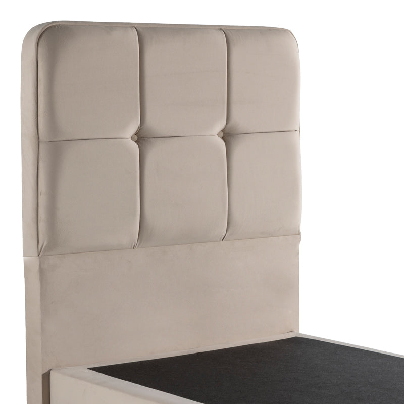Единично легло PUNTO кремаво кадифе 90x200см