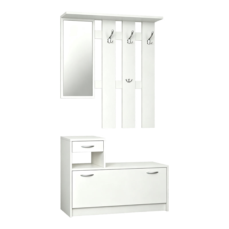 Входен модул JENTIA с огледало бяло mdf 100x24x186см