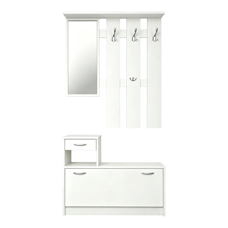 Входен модул JENTIA с огледало бяло mdf 100x24x186см