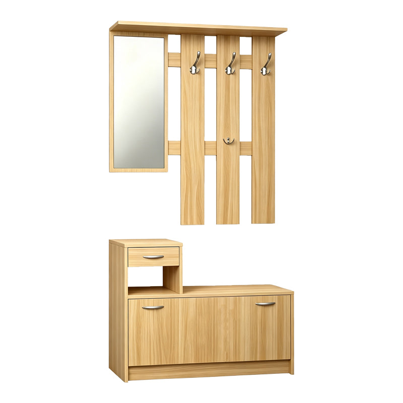 Входен модул  JENTIA  с огледало sonoma mdf 100x24x186см