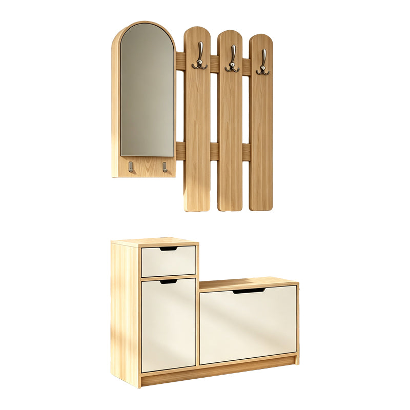 Входен модул KENTY с огледало сонома с бял mdf 100x28x110см