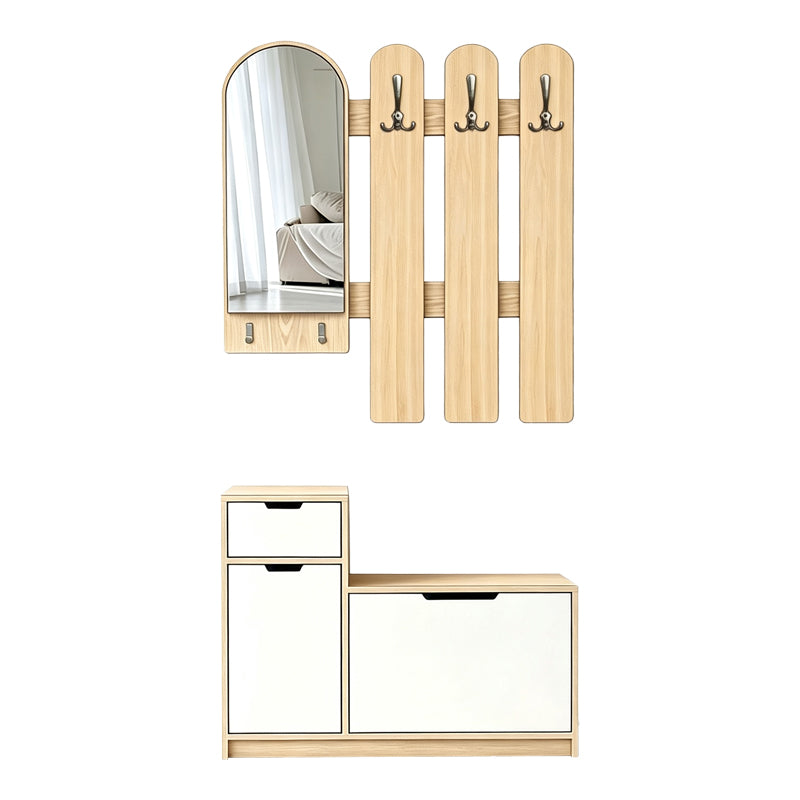 Входен модул KENTY с огледало сонома с бял mdf 100x28x110см