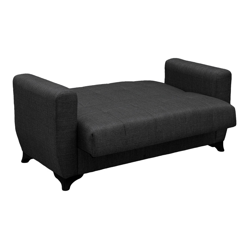 Разтегателен диван modesto с място за съхранение, сив, плат 155x84x83см