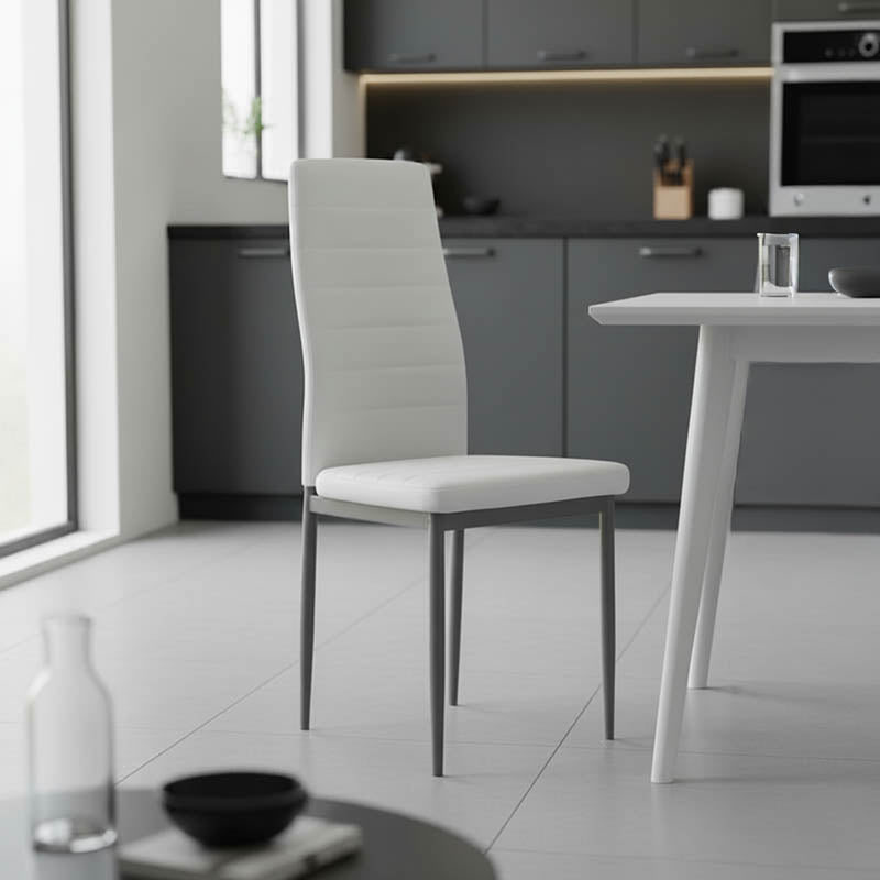 Стол parker бял pu с антрацит метален крак 41x48x96см