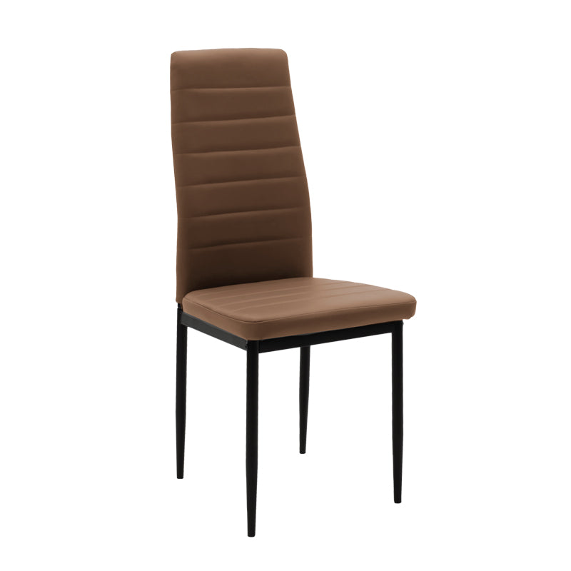 Стол  PARKER капучино цвят pu с черен метален крак 41x48x96см
