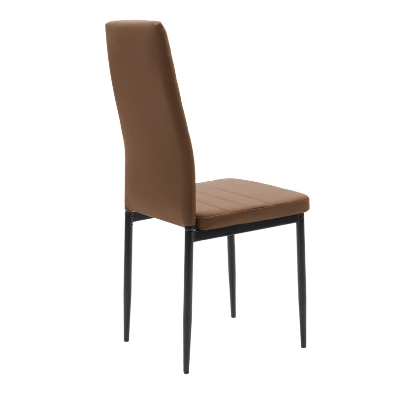 Стол  PARKER капучино цвят pu с черен метален крак 41x48x96см