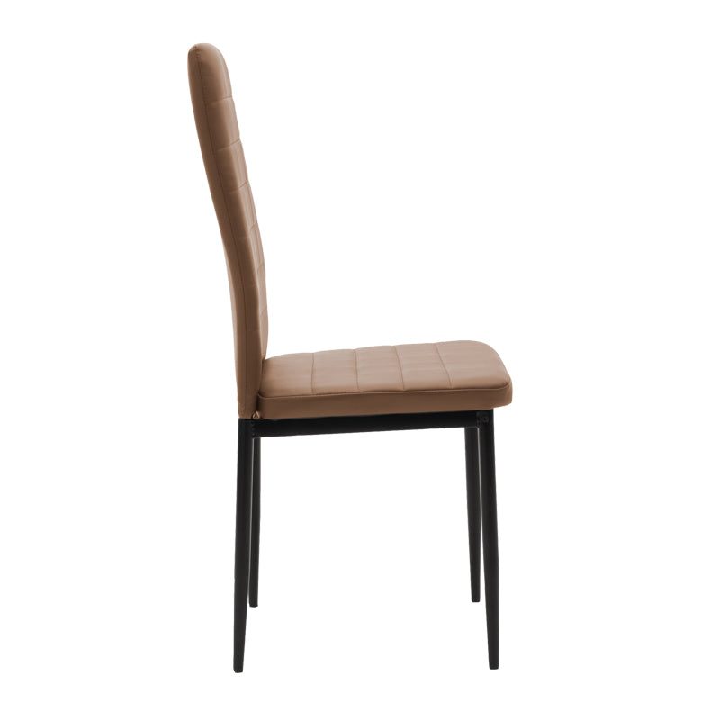 Стол  PARKER капучино цвят pu с черен метален крак 41x48x96см