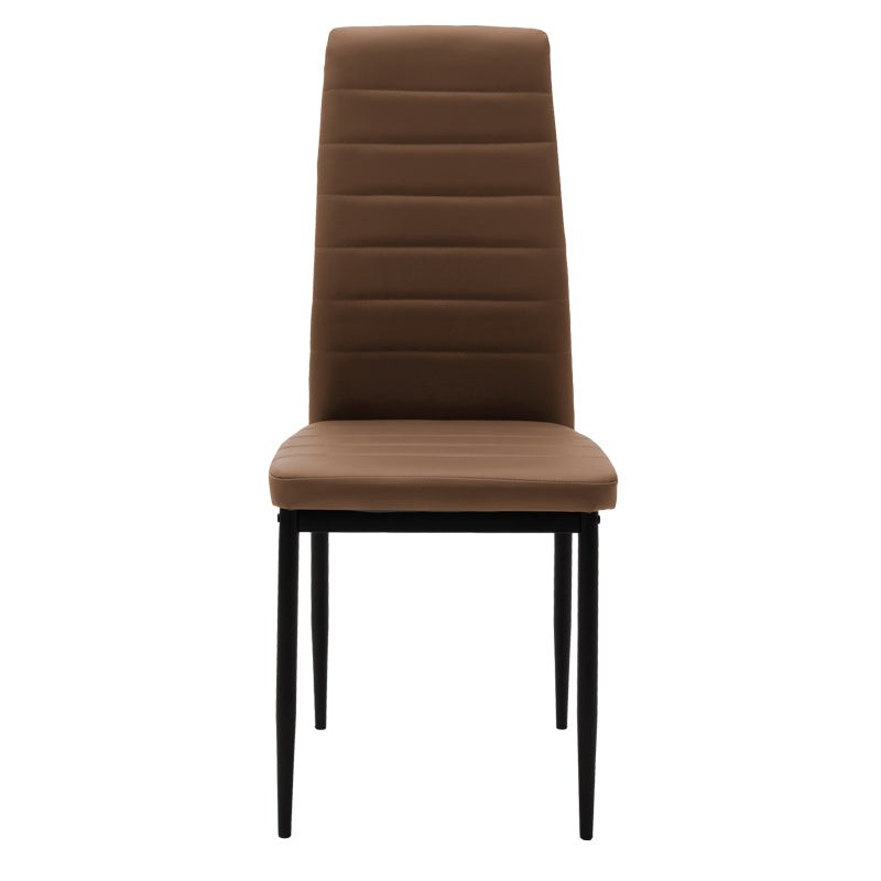 Стол  PARKER капучино цвят pu с черен метален крак 41x48x96см