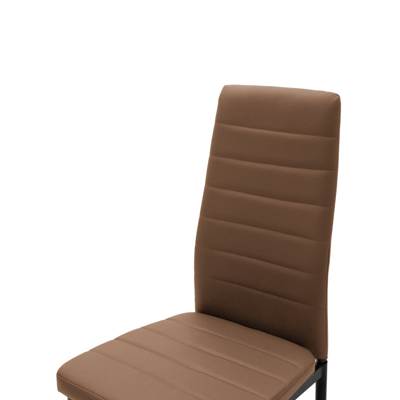 Стол  PARKER капучино цвят pu с черен метален крак 41x48x96см