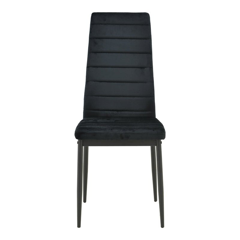 Стол parker черен кадифен с черен метален крак 41x48x96см